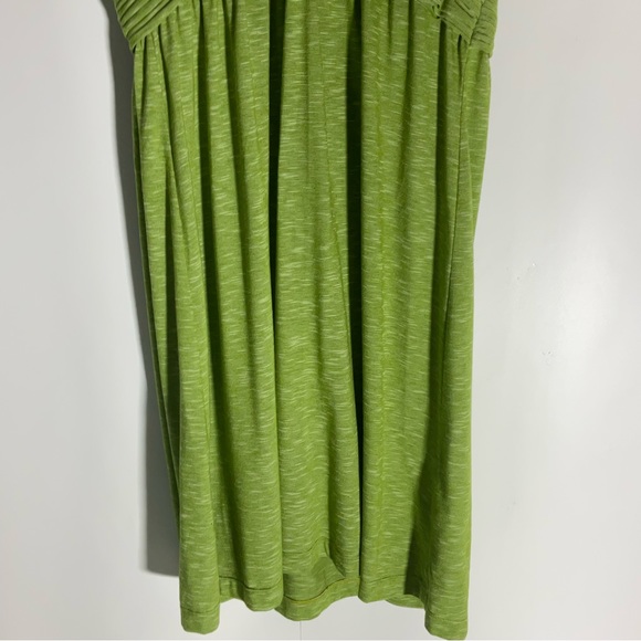 Max Studio Green Boho Chic Summer Sleeveless Ribbed Design @ Neck Waist Dress LG - Picture 8 of 16